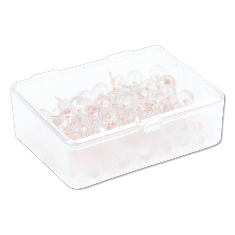 U Brands Fashion Sphere Push Pins, Plastic, Clear/Rose Gold, 7/16", 100/Pack (UBR3089U0624)