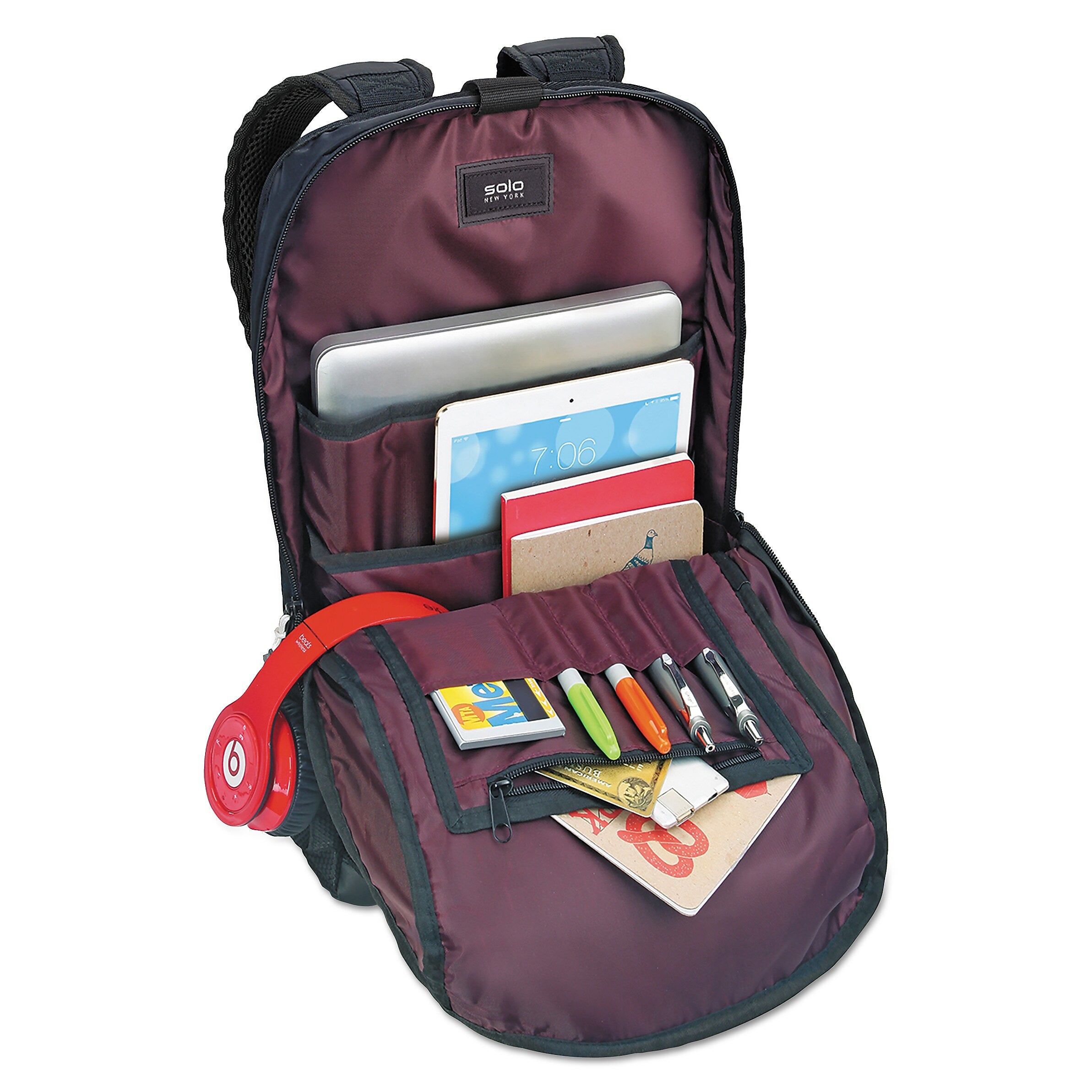 Solo Draft Backpack, 6.25" x 18.12" x 18.12", Nylon, Black (USLVAR7014)