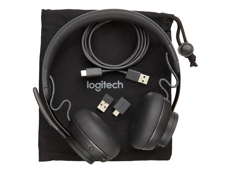 Logitech Zone Wireless Bluetooth Headset For Microsoft Teams Noise Canceling Stereo, Over-the-Head, Black (981000853)