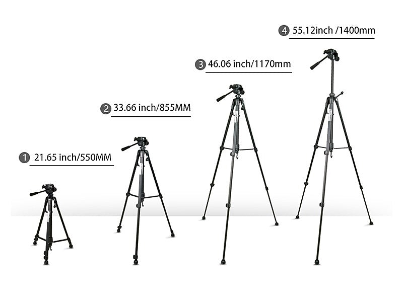 CODi Adjustable Camera Tripod, 21" - 55", Black (A01400)