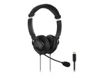 Kensington Hi-Fi USB-C Headphones With Mic Stereo Headset, Over-the-Head, Black (K97457WW)