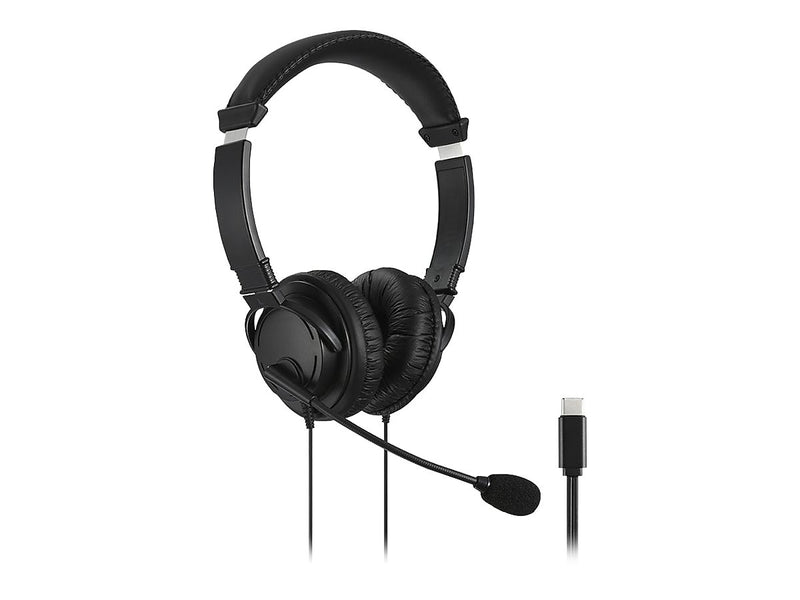 Kensington Hi-Fi USB-C Headphones With Mic Stereo Headset, Over-the-Head, Black (K97457WW)
