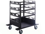Queue Solutions Horizontal Crowd Control Barrier Post Storage Cart, Black (STCART12H)