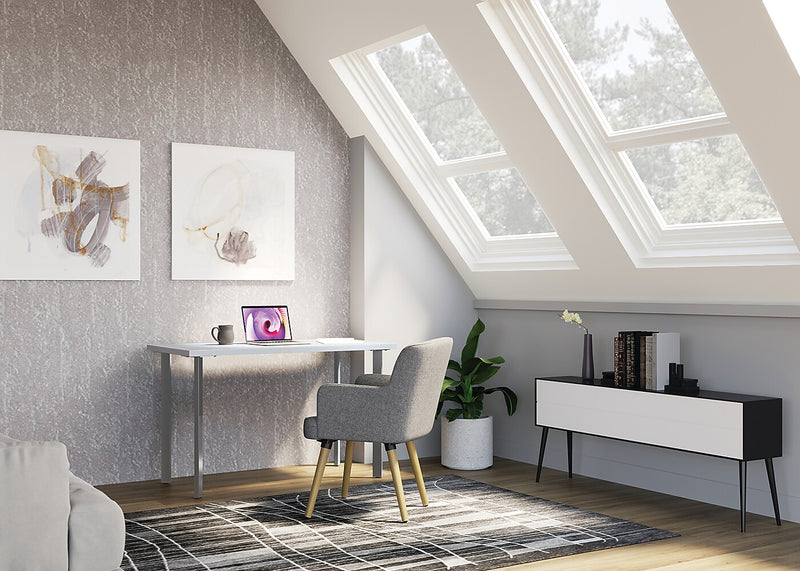 HON Coze 54"W Desk, Designer White and Silver (HONRPL2454DWP6)
