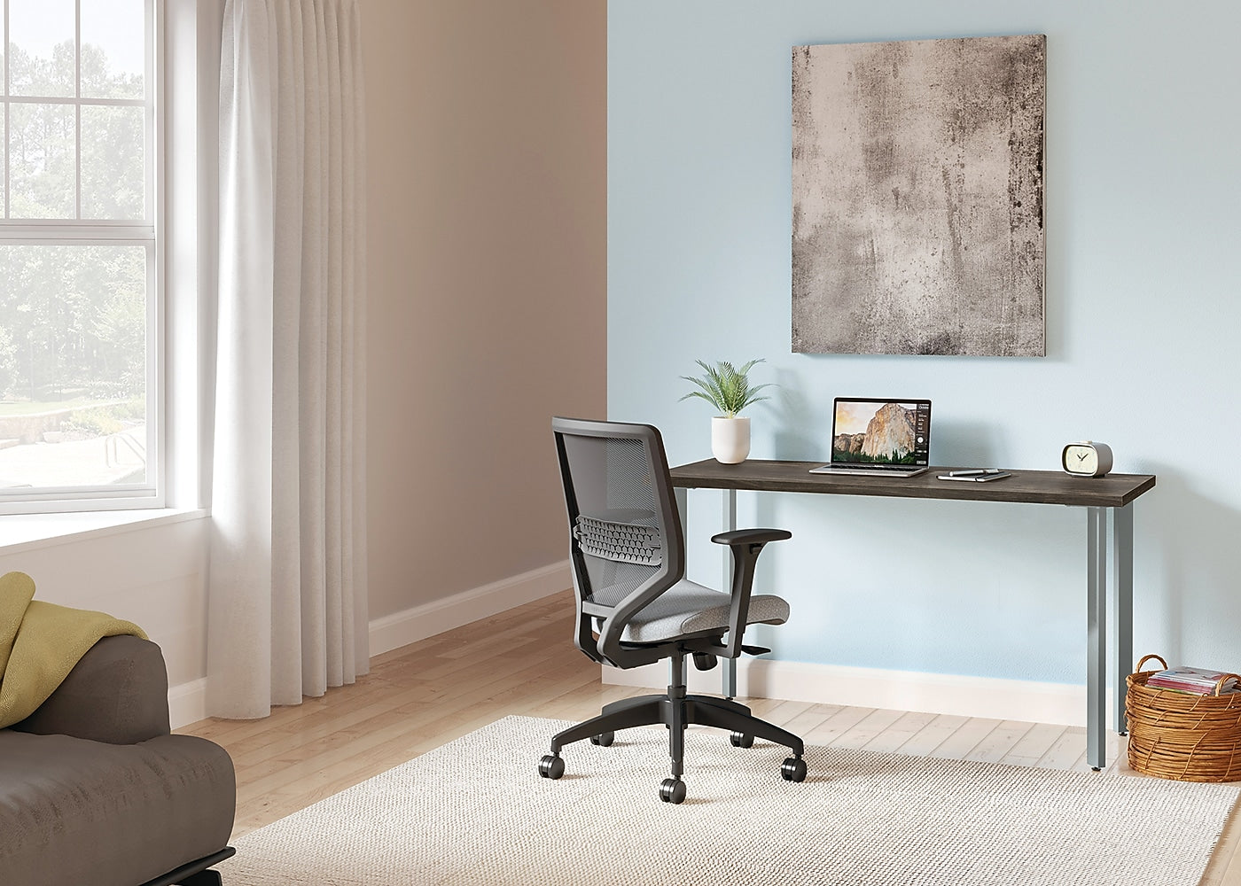 HON Coze 54"W Desk, Florence Walnut and Silver (HONRPL2454FWP6)