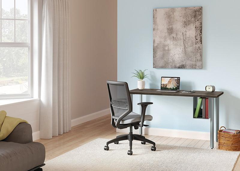 HON Coze 54"W Desk w/U-Storage, Florence Walnut and Silver (RPL2454FWP6S)