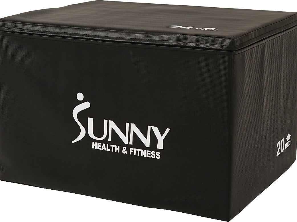 Sunny Health & Fitness Black 3-in-1 Plyo Box, 440 Lbs. (NO. 085)