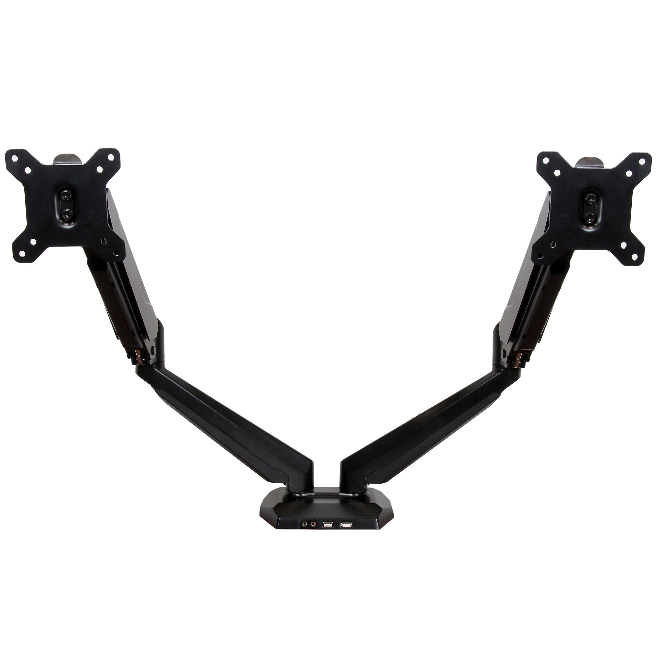 StarTech Dual Monitor Arm, One-Touch Height Adjustment Adjustable, Up to 30", Black (ARMSLIMDUO)