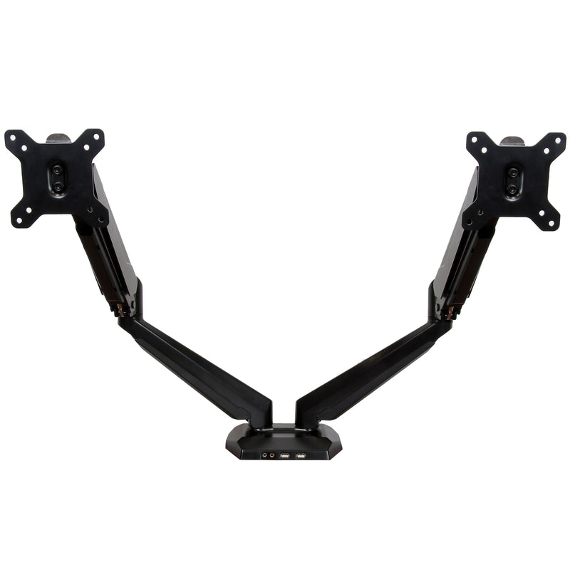StarTech Dual Monitor Arm, One-Touch Height Adjustment Adjustable, Up to 30", Black (ARMSLIMDUO)
