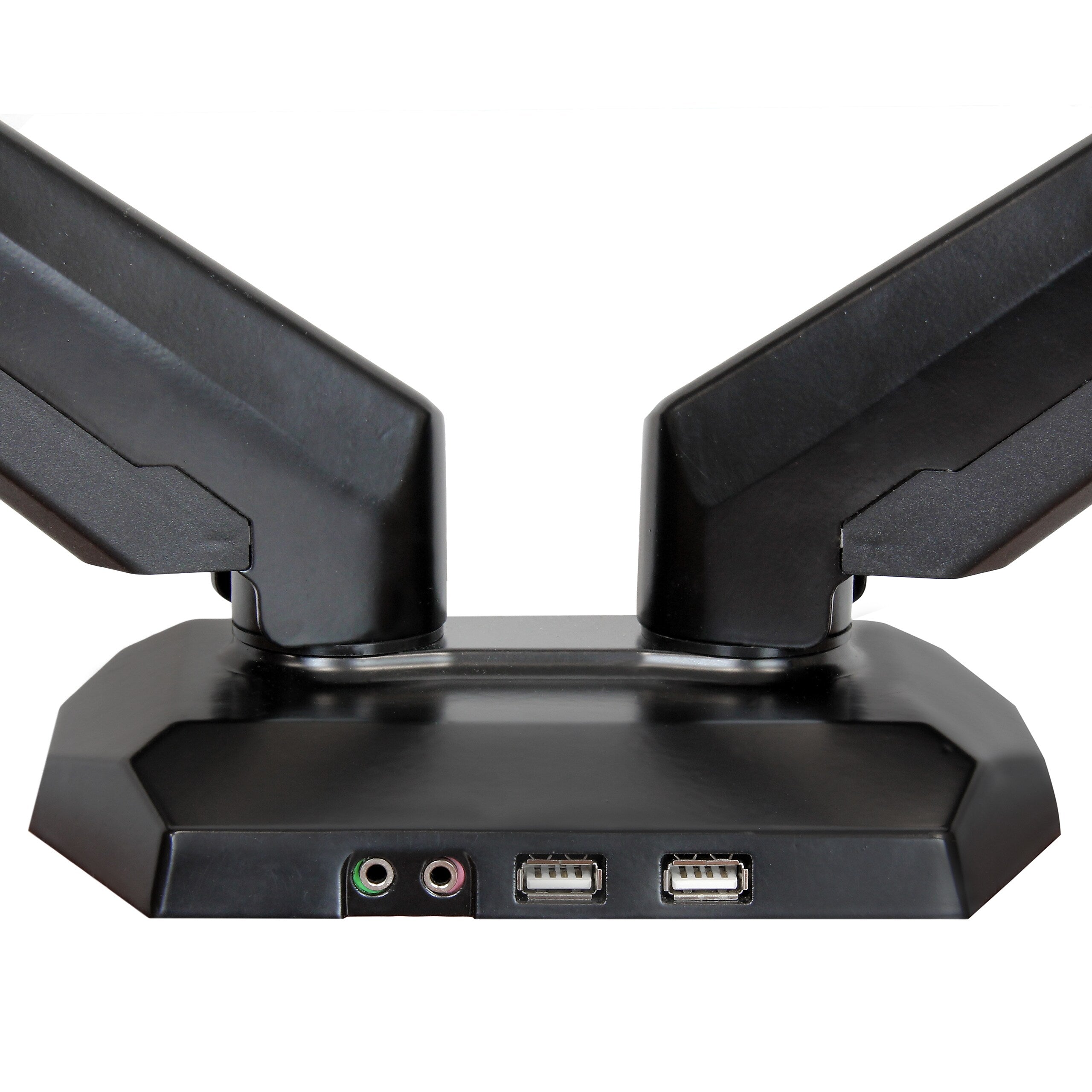 StarTech Dual Monitor Arm, One-Touch Height Adjustment Adjustable, Up to 30", Black (ARMSLIMDUO)