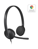 Logitech H340 Computer Headset, Over-the-Head, Black (981-000507)