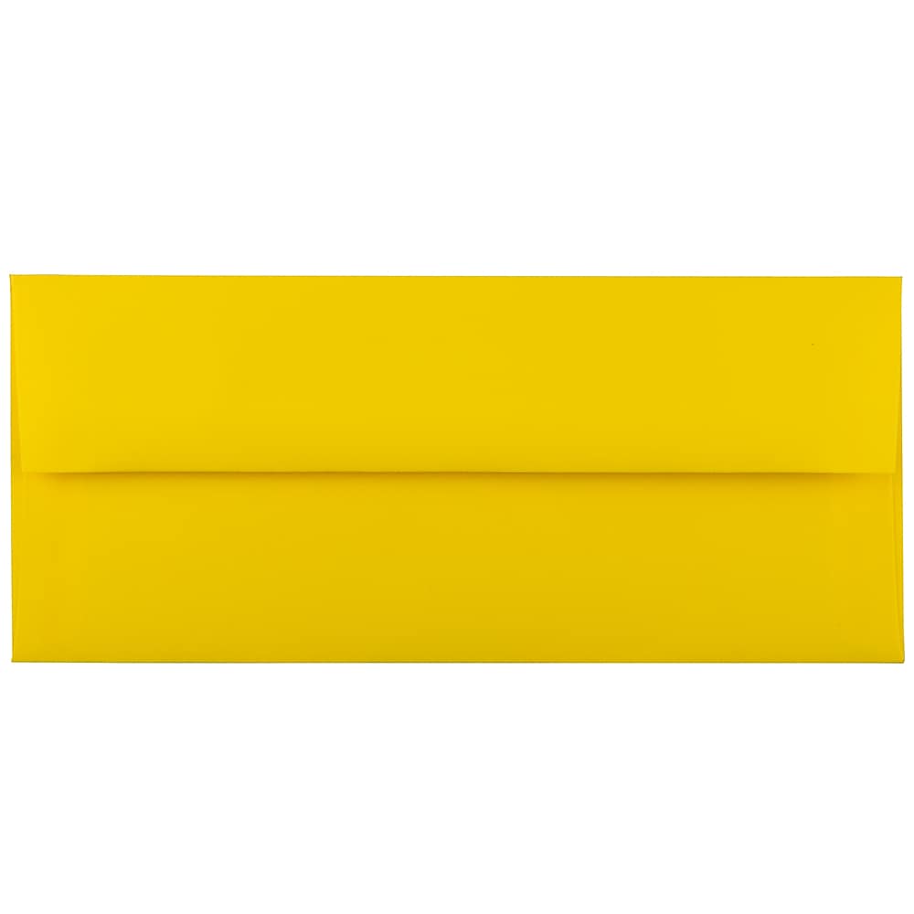 JAM Paper #10 Business Envelope, 4 1/8" x 9 1/2", Yellow, 25/Pack (15859)