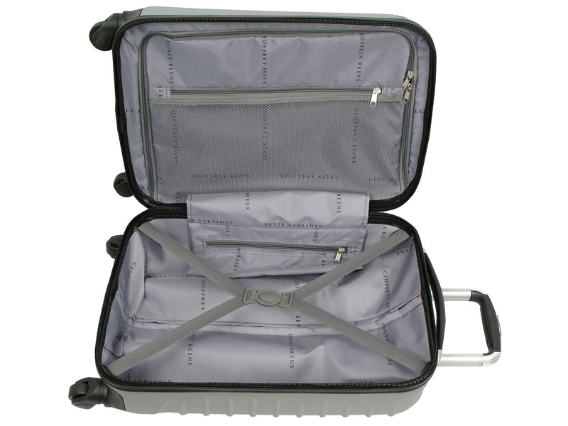 Geoffrey Beene 2-Piece Hardside Spinner Luggage Set, Silver (GB2758-2)