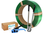 5/8" x 0.035" x 4000' Polyester Strapping Kit, 16" x 6" Core, Hand Grade (B.PSK.58.4000)