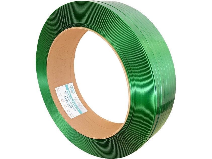 5/8" x 0.035" x 4000' Polyester Strapping Kit, 16" x 6" Core, Hand Grade (B.PSK.58.4000)