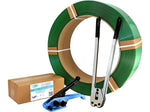 1/2" x 0.025" x 5800' Polyester Strapping Kit, 16" x 6" Core, Hand Grade (B.PSK.12.5800)