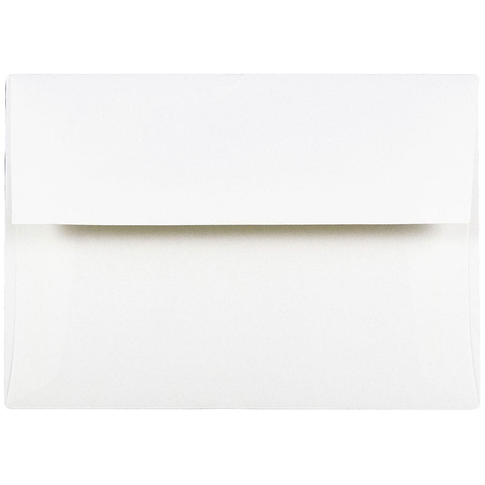 JAM Paper A2 Strathmore Invitation Envelopes, 4.375 x 5.75, Bright White Wove, 25/Pack (191151)