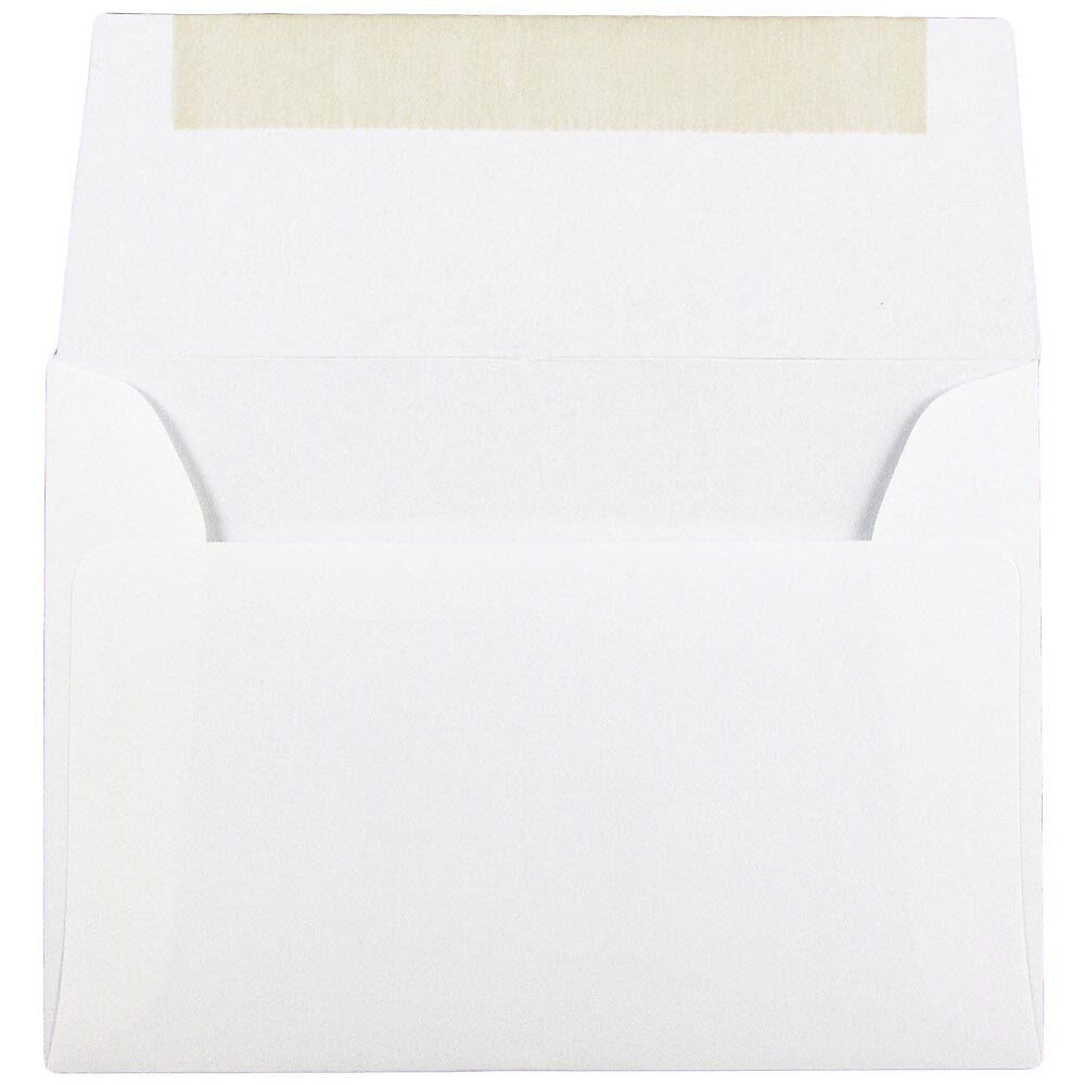JAM Paper A2 Strathmore Invitation Envelopes, 4.375 x 5.75, Bright White Wove, 25/Pack (191151)