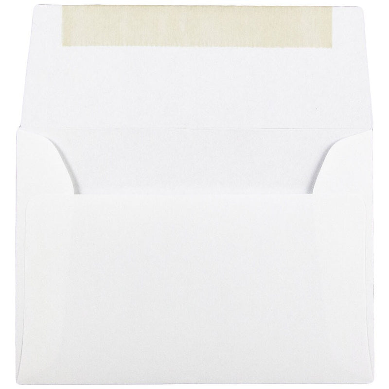 JAM Paper A2 Strathmore Invitation Envelopes, 4.375 x 5.75, Bright White Wove, 25/Pack (191151)