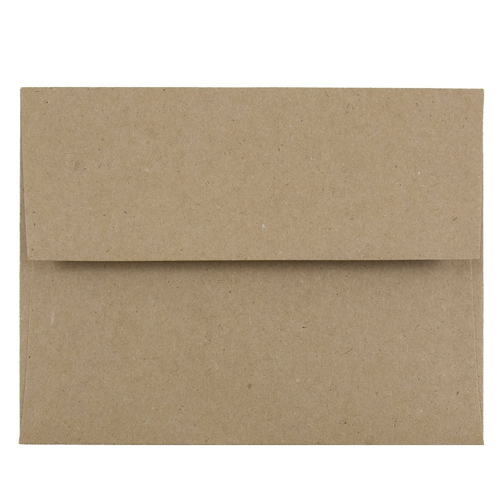 JAM Paper Kraft A2 Invitation Envelopes, 4.375 x 5.75, Brown Kraft Paper Bag, 25/Pack (LEKR600)