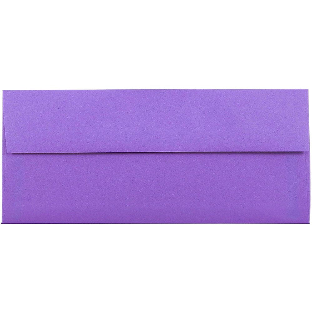 JAM Paper #10 Business Envelope, 4 1/8" x 9 1/2", Violet Purple, 25/Pack (15864)
