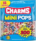Charms Mini Pops Lollipops, Assorted Flavors, 300 Pieces (209-02010)