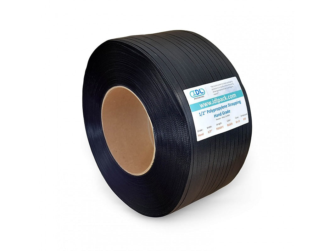 1/2" x 0.024" x 9000' Polypropylene Strapping Kit, 8" x 8" Core, Hand Grade (P-PPSK.12.9000)