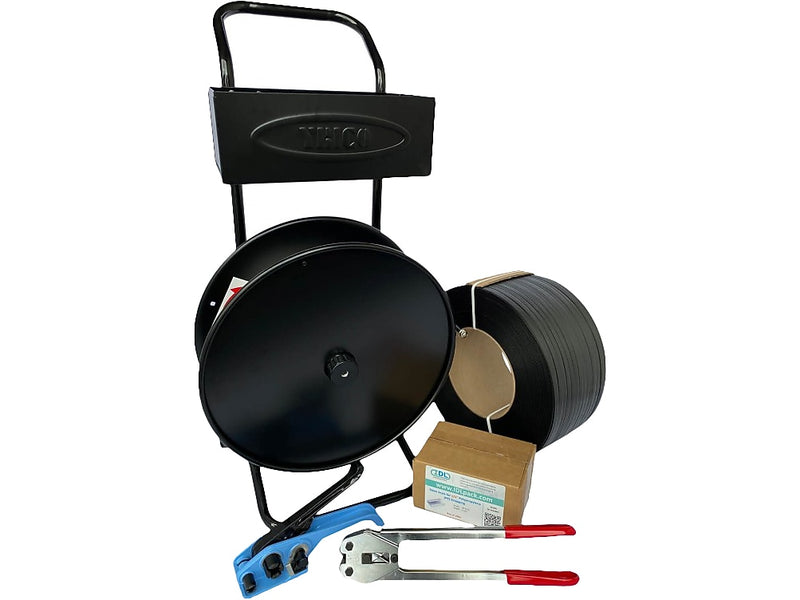 1/2" x 0.024" x 9000' Polypropylene Strapping Kit, 8" x 8" Core, Hand Grade (P-PPSK.12.9000)