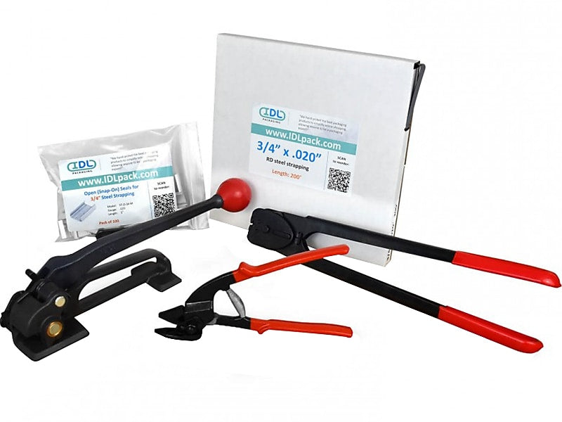3/4" x 0.020" x 200' Standard Steel Strapping Kit, Hand Grade (B.SSK.34.200)