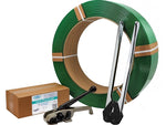 1/2" x 0.025" x 5800' Polyester Strapping Kit, 16" x 6" Core, Hand Grade (P.PSK.12.5800)