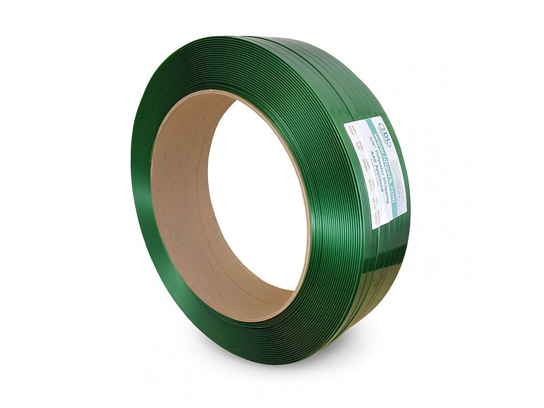1/2" x 0.025" x 5800' Polyester Strapping Kit, 16" x 6" Core, Hand Grade (P.PSK.12.5800)