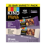 KIND Minis Bars, Salted Caramel Dark Chocolate Nut/Dark Chocolate Almond Coconut, 0.7 Oz., 20/Pack (27970)