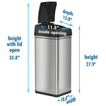 iTouchless Stainless Steel Sensor Trash Can, 13 Gallon, Silver (DZT13)
