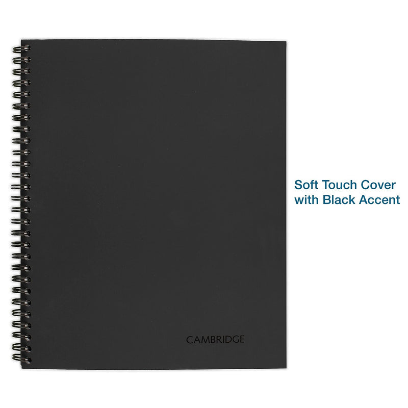 Cambridge 1-Subject Professional Notebooks, 8.5" x 11", Wide Ruled, 80 Sheets, Black (06064)