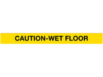 Queue Solutions WeatherMaster 250 2" Yellow Nylon Crowd Control Belt Barrier, Yellow - CAUTION WET FLOOR (WMR250Y-YBCWF110)