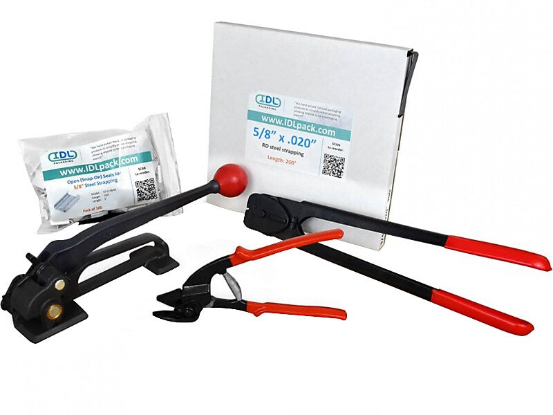 5/8 x 0.020 x 400' Standard Steel Strapping Kit, Hand Grade (R.SSK.58.400)