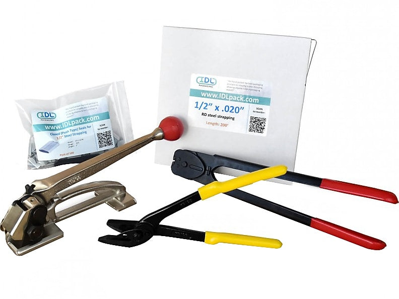 1/2" x 0.020" x 600' Heavy-Duty Steel Strapping Kit, Hand Grade (R.SSK.12.600)