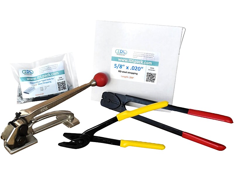 5/8" x 0.020" x 200' Heavy-Duty Steel Strapping Kit, Hand Grade (P.SSK.58.200)