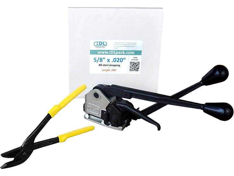 5/8" x 0.020" x 200' Heavy-Duty Ultimate Steel Strapping Kit, Hand Grade (U.SSK.58.200)