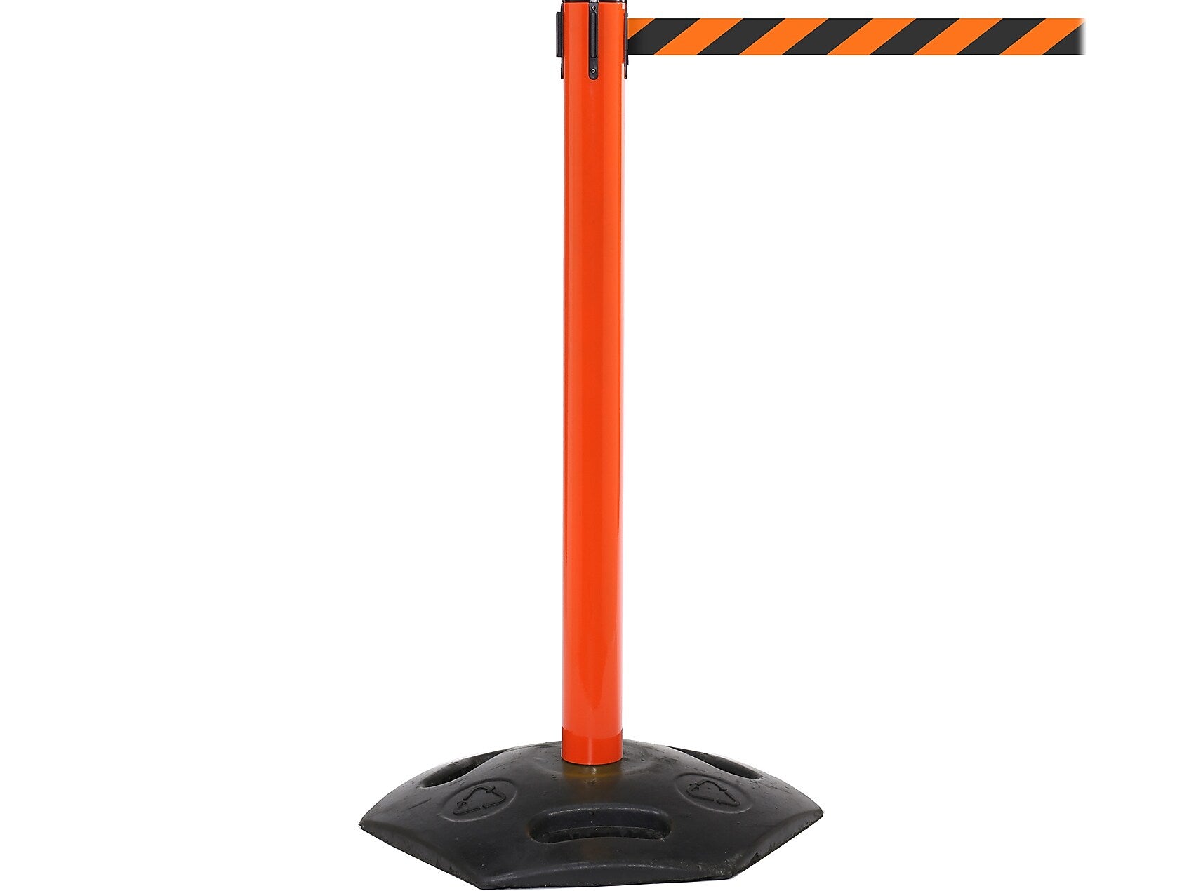 Queue Solutions WeatherMaster 250 2" Orange Nylon Crowd Control Belt Barrier, Red - NO ENTRY (WMR250O-RWN110)