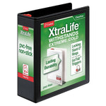 Cardinal XtraLife ClearVue 3" 3-Ring Non-View Binders, D-Ring, Black (26331)