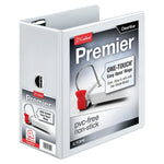 Cardinal Premier ClearVue 5" 3-Ring View Binders, D-Ring, White (10350CB)