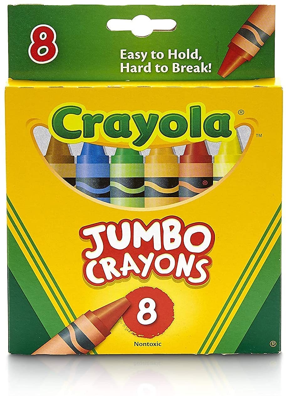Crayola Jumbo Kid's Crayons, Assorted Colors, 8/Box (52-0389)