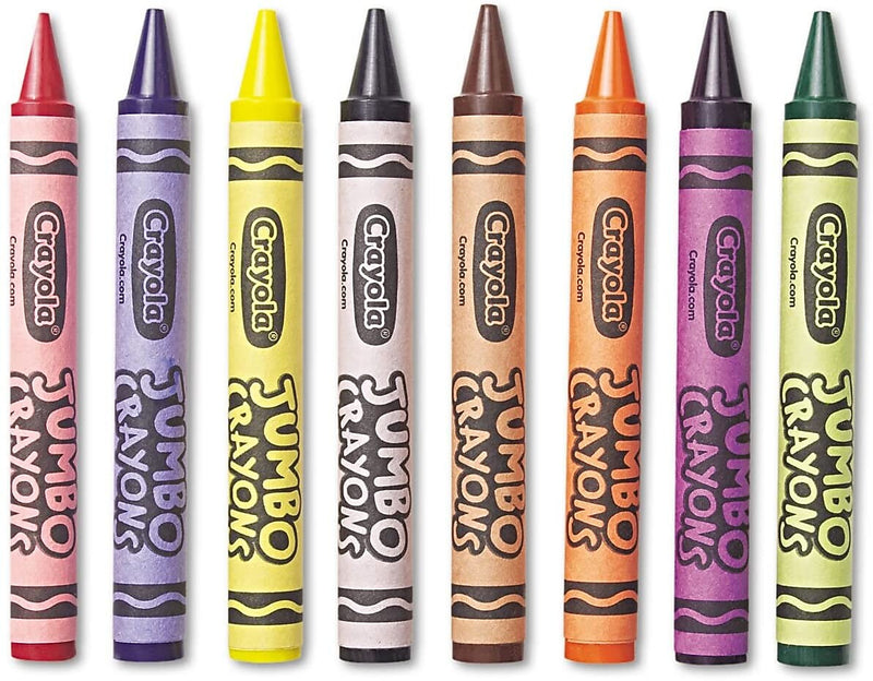 Crayola Jumbo Kid's Crayons, Assorted Colors, 8/Box (52-0389)