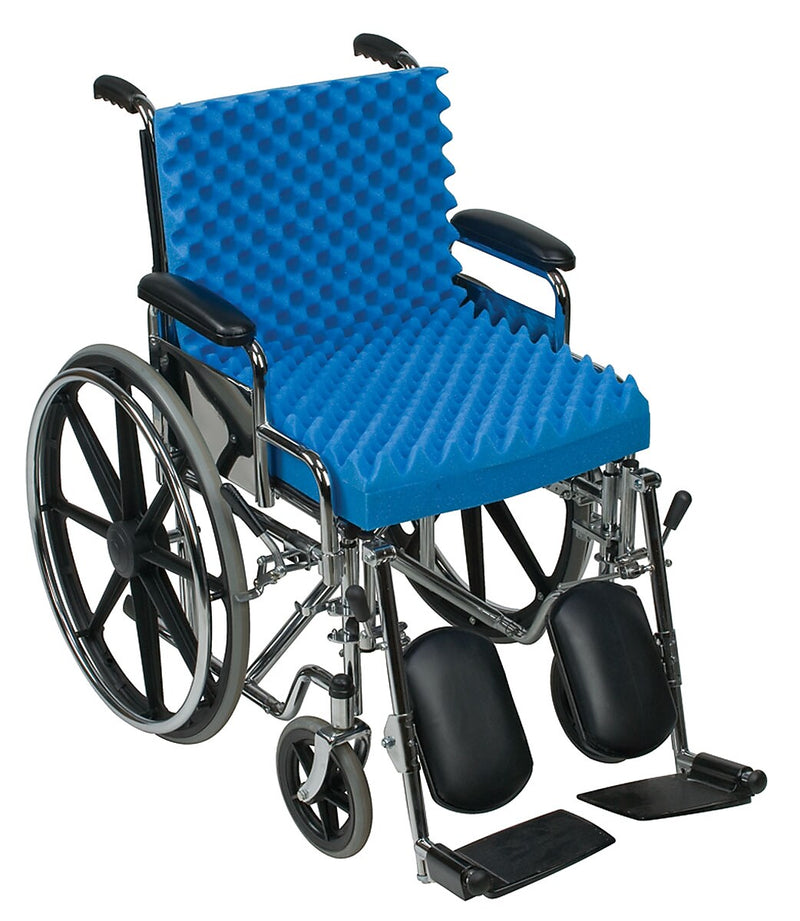 DMI 18" x 32" x 3" Foam Convoluted Chair Seat and Back Pad, Blue (552-8005-0000)