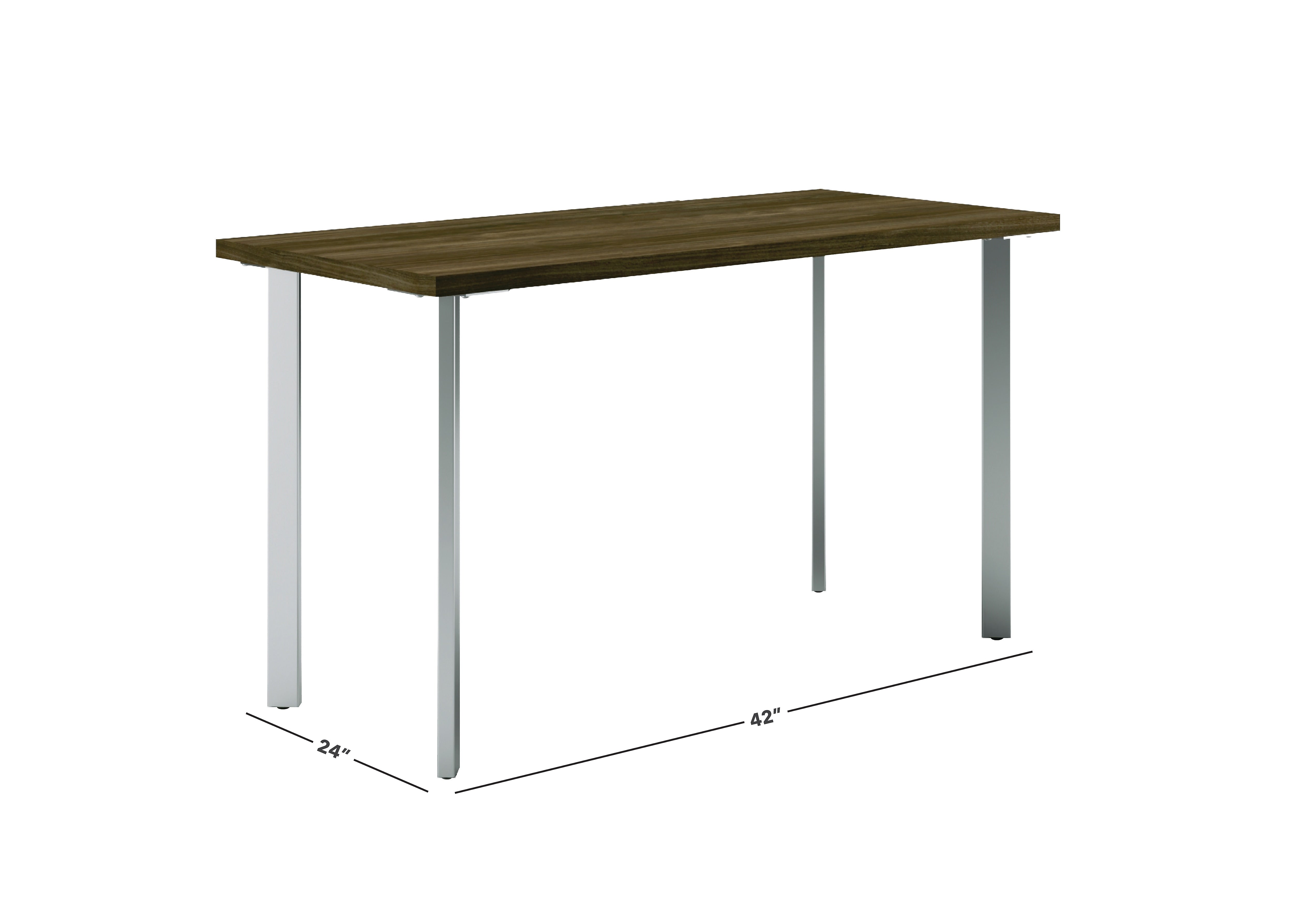 HON Coze 42"W Desk, Florence Walnut and Silver (HONRPL2442FWP6)