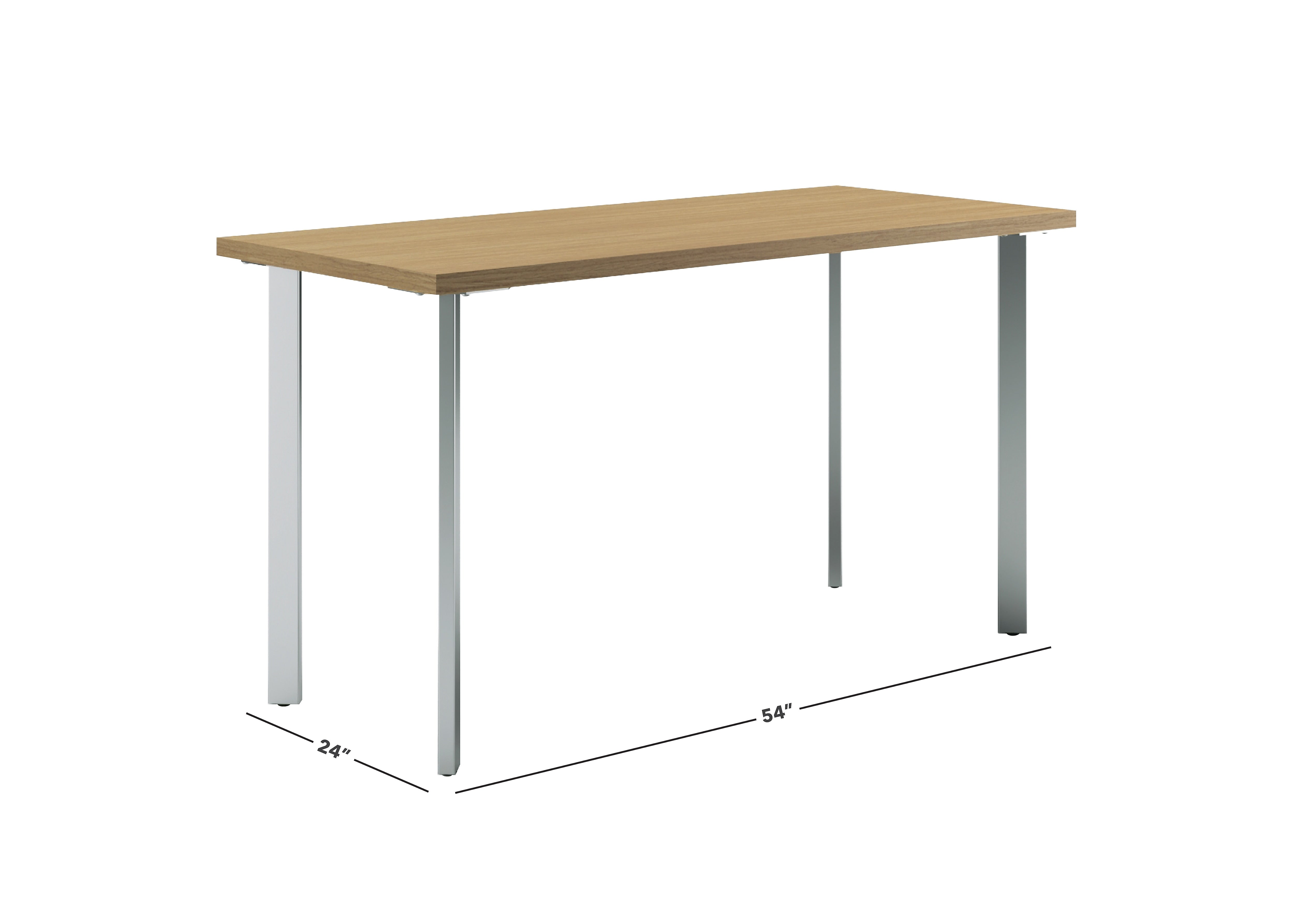 HON Coze 54"W Desk, Natural Recon and Silver (HONRPL2454N1P6)