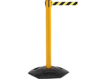 Queue Solutions WeatherMaster 250 2" Yellow Nylon Crowd Control Belt Barrier, Blue (WMR250Y-BL110)