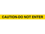 Queue Solutions WeatherMaster 250 2" Orange Nylon Crowd Control Belt Barrier, Yellow - CAUTION DO NOT ENTER (WMR250O-YBC110)