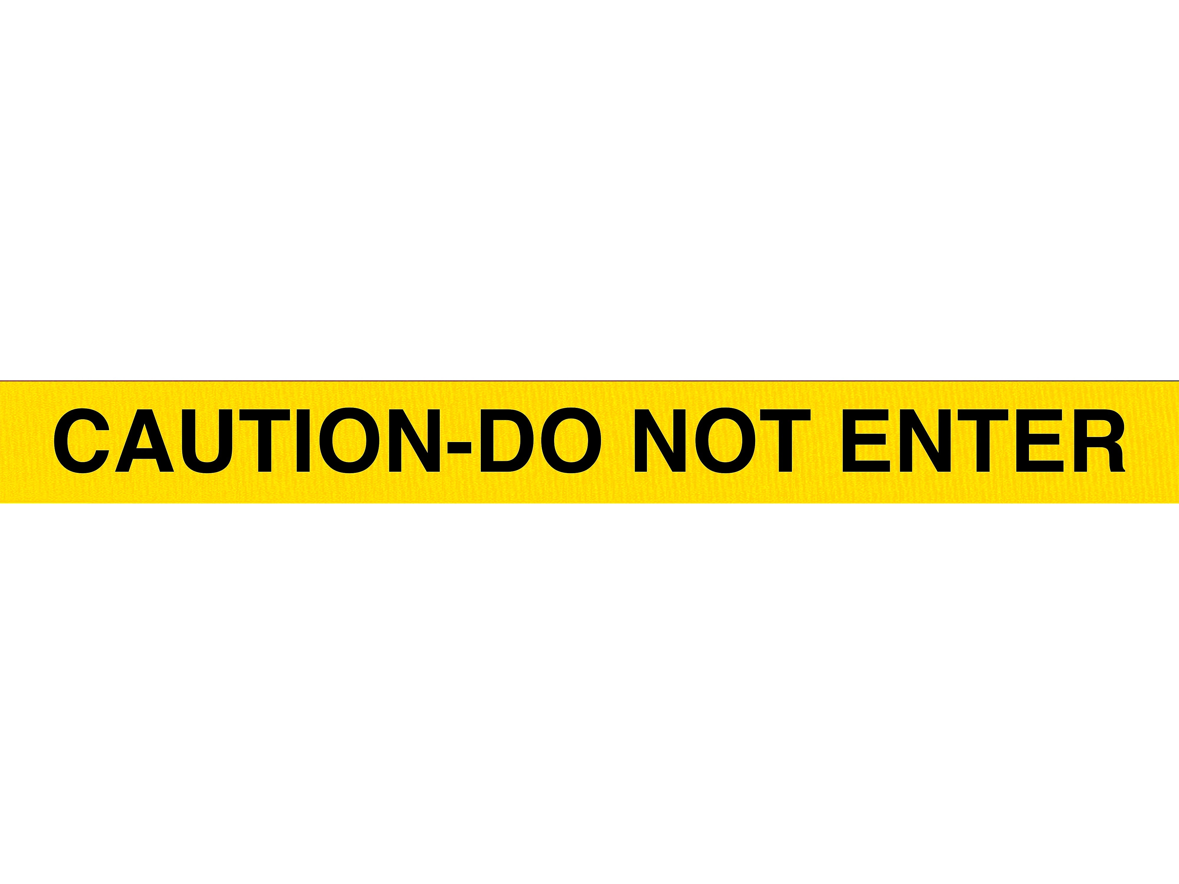 Queue Solutions WeatherMaster 250 2" Orange Nylon Crowd Control Belt Barrier, Yellow - CAUTION DO NOT ENTER (WMR250O-YBC110)